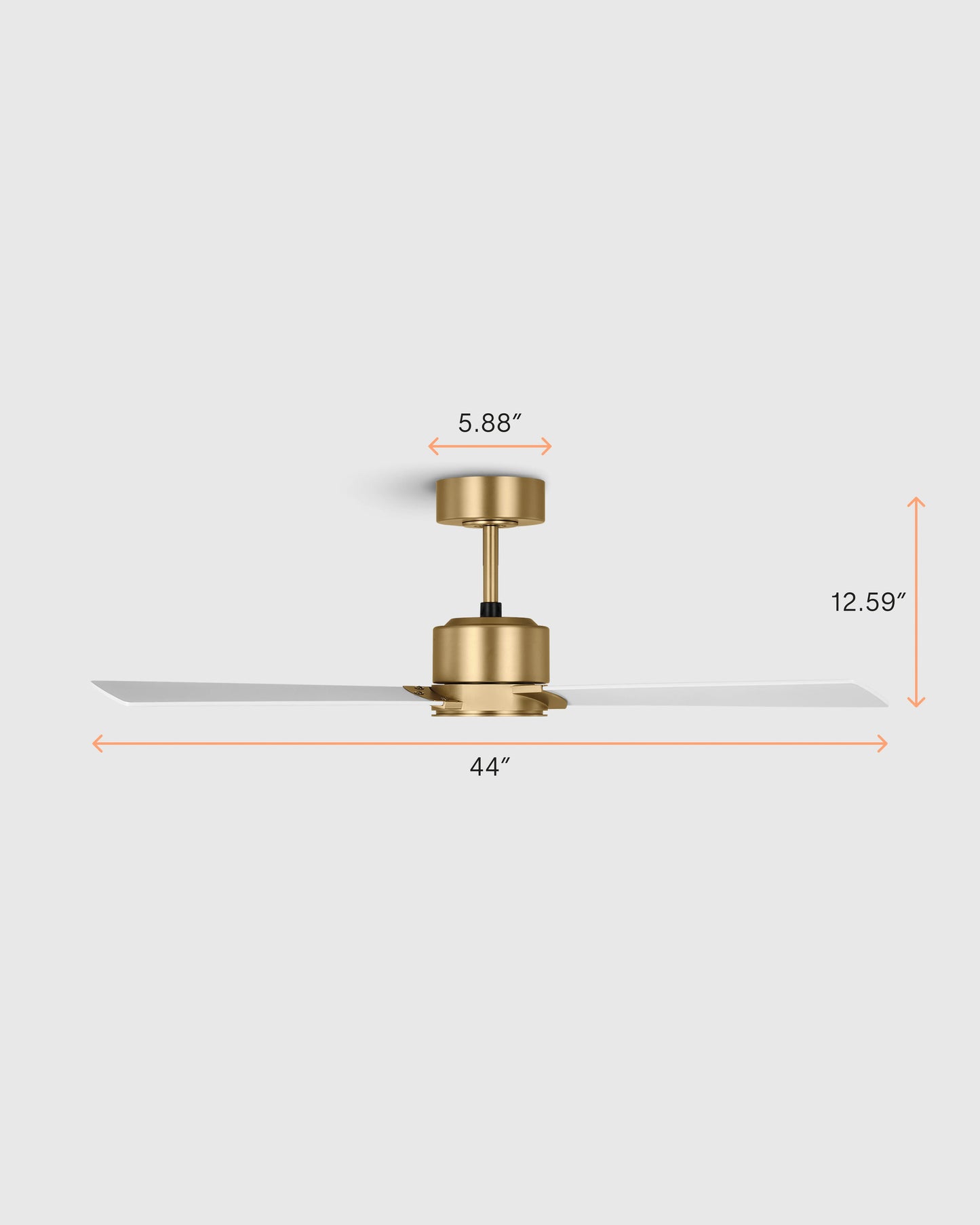 Minimalist Wood Blade Ceiling Fan - 44" / White