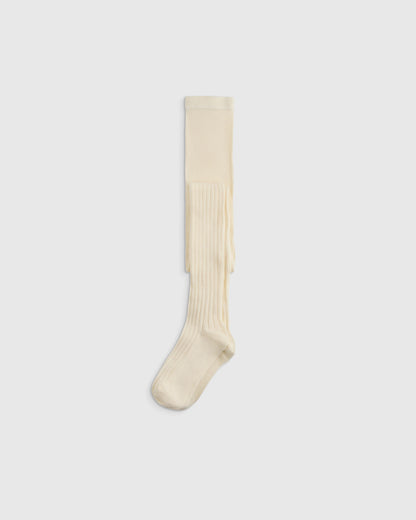 Organic Cotton Rib Tights (2-pack) - 6-7Y / Ivory