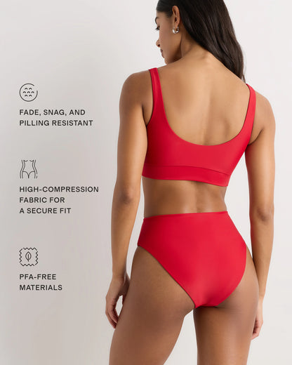 Italian High-Rise High-Leg Bikini Bottom - XS / Palm