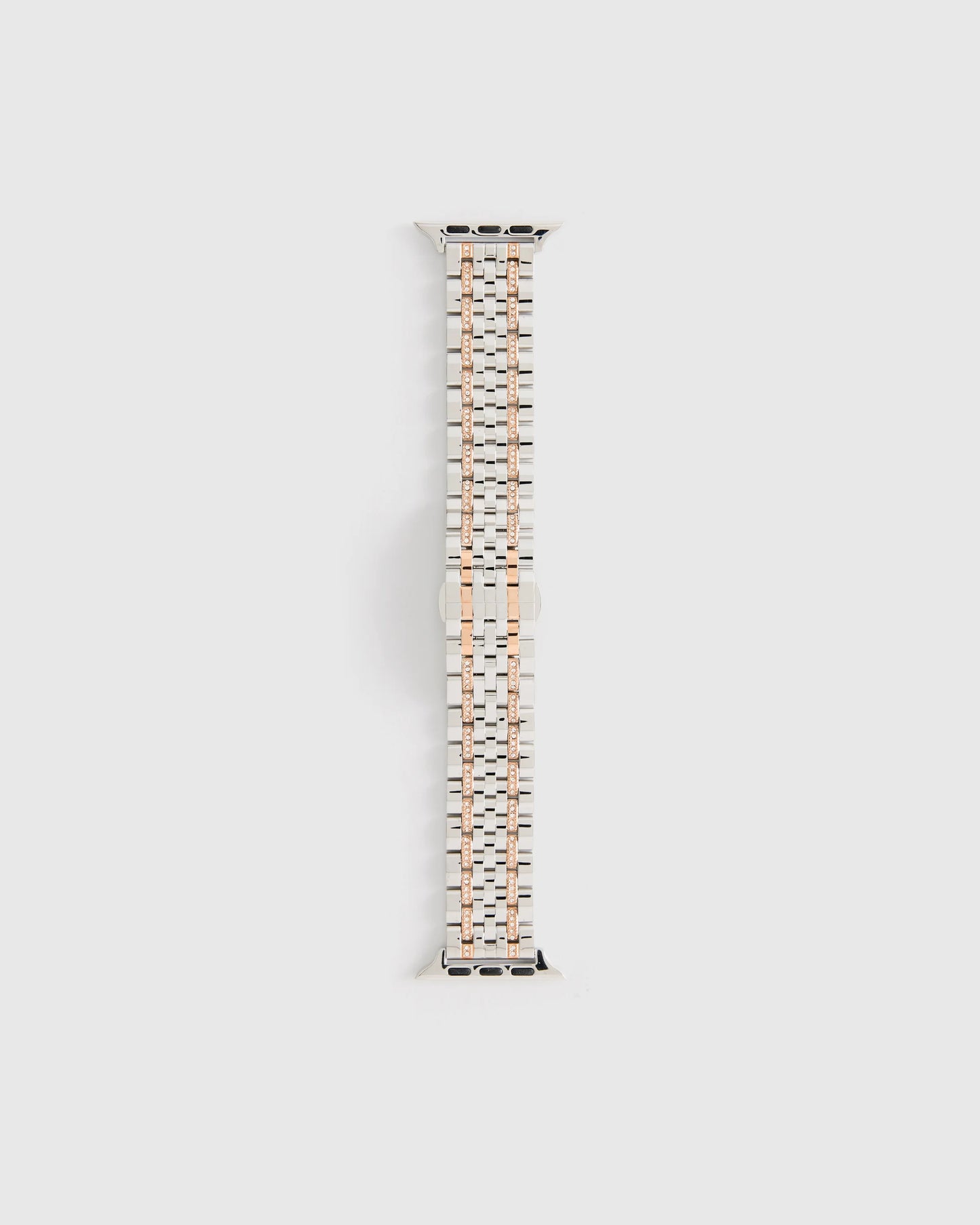 Stainless Steel & Pave Bracelet Smartwatch Band - 38mm - 42mm / Silver