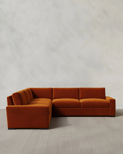 Stillman L Sectional in Performance Velvet - 116x116 / Java