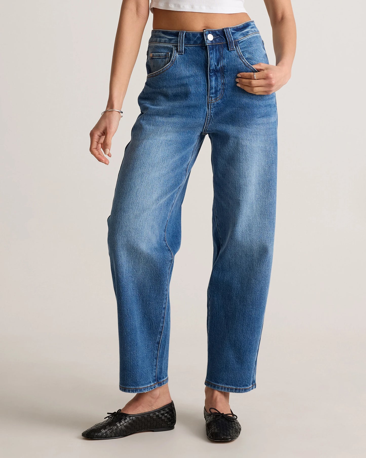 Bella Stretch Barrel Jeans - 24 / Cool Blue