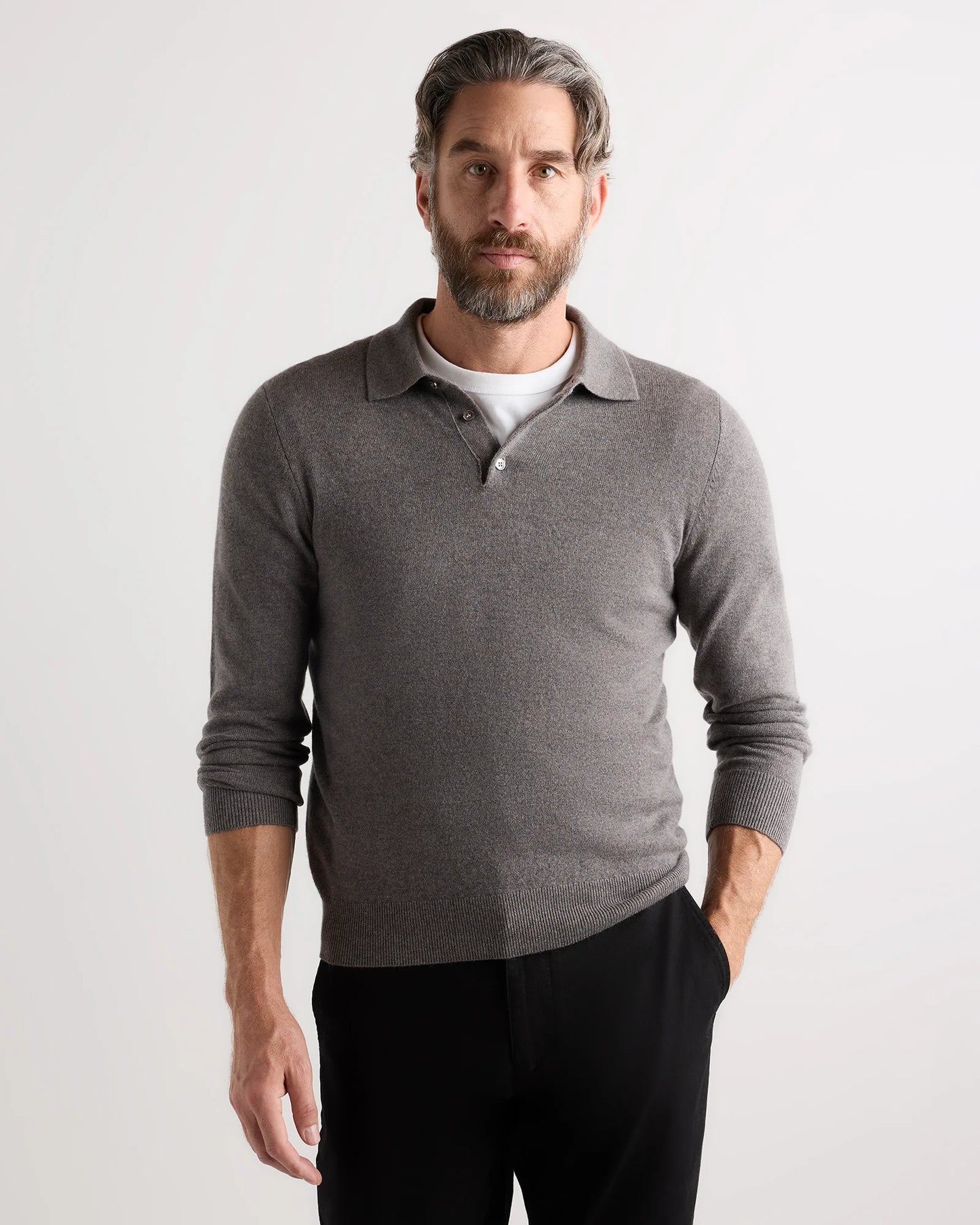 Mongolian Cashmere Polo Sweater - S / True Navy