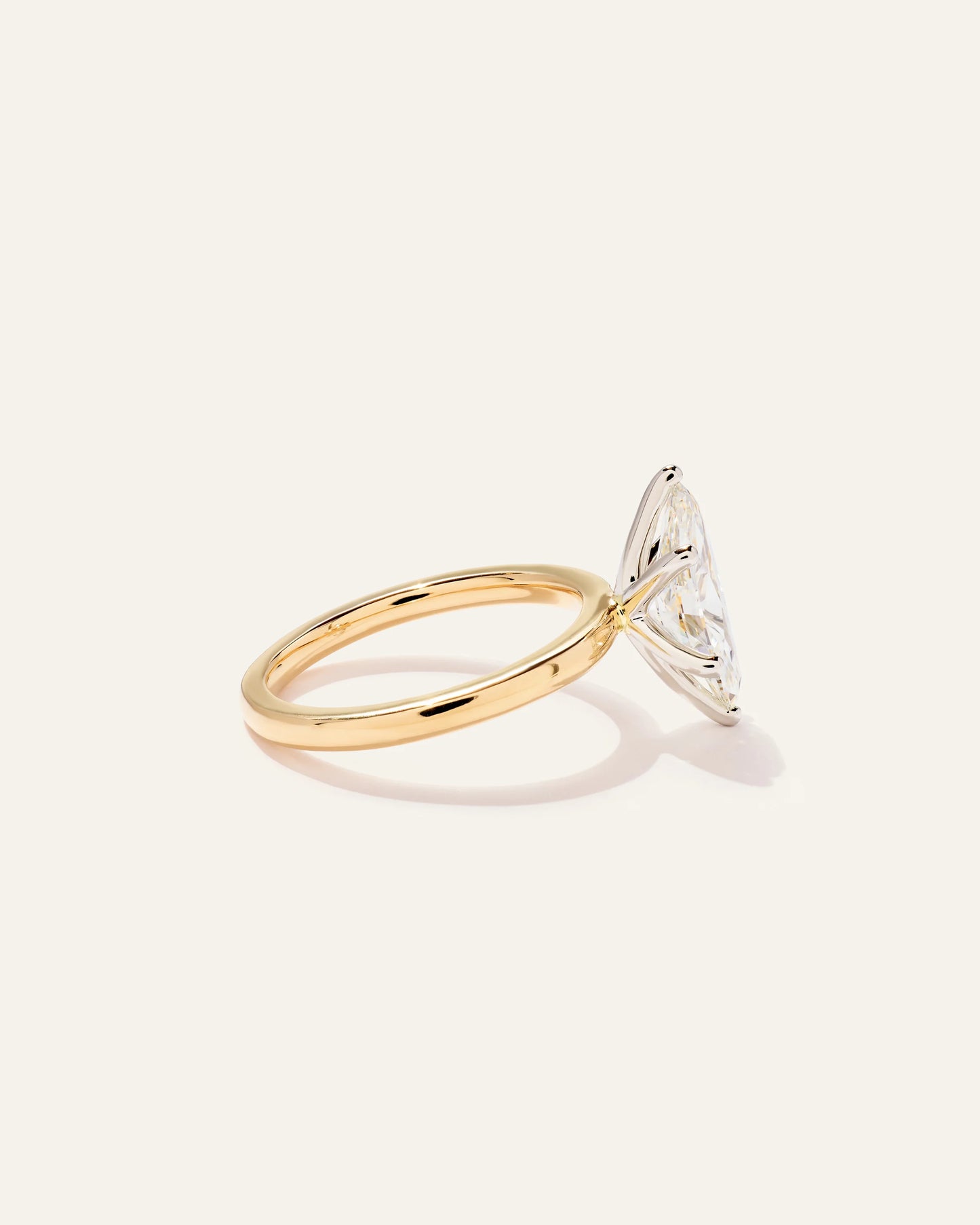 Lab Grown Diamond Marquise Comfort Fit Engagement Ring - 2ct - 4 / Yellow Gold