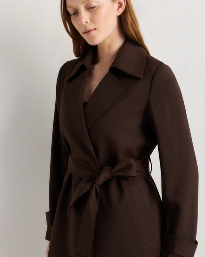 Stretch Crepe Trench Coat - XS / Olive