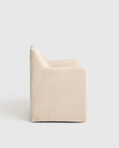 Performance Chenille Curved Back Dining Chair - One Size / Natural