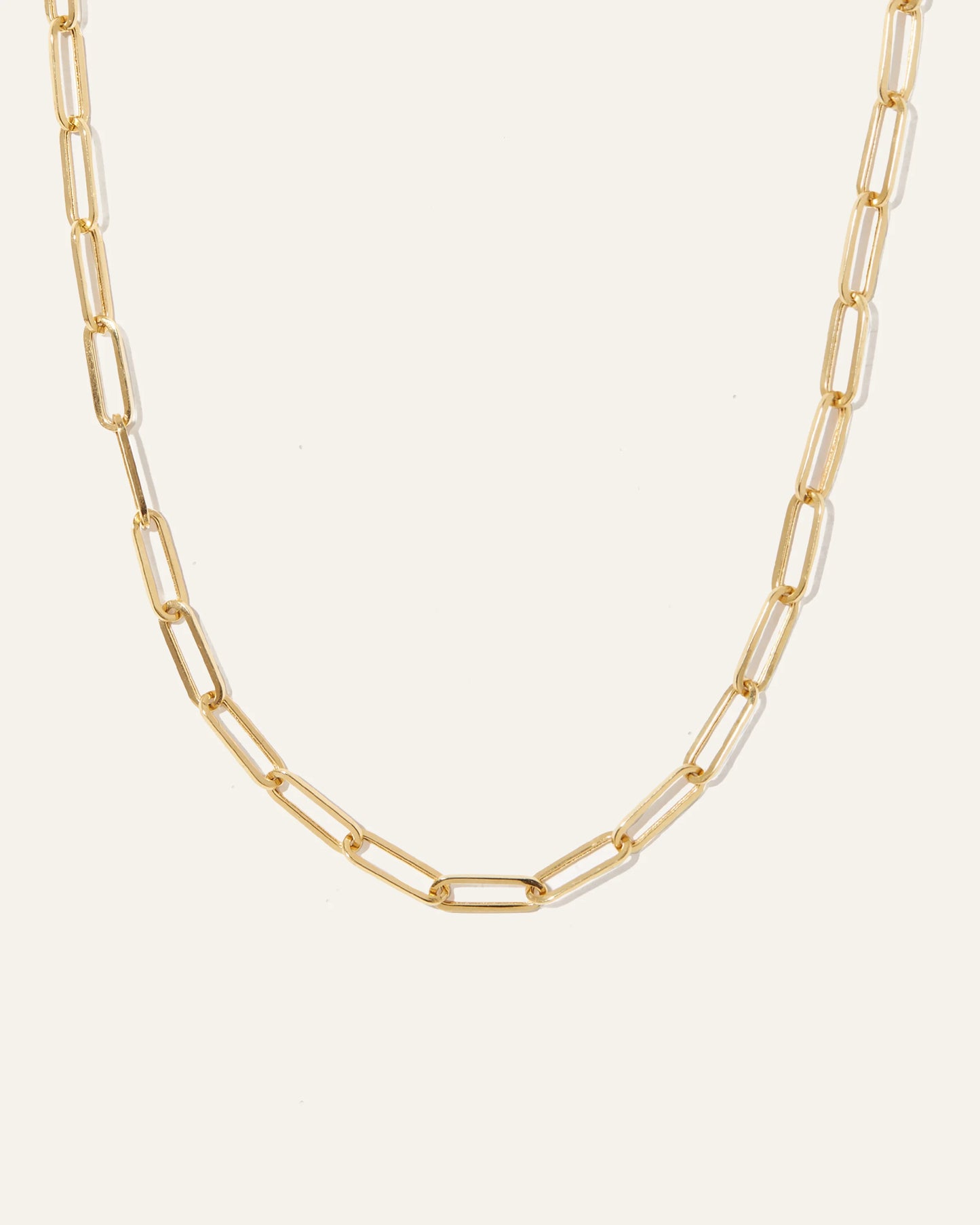 14K Gold Paperclip Chain Necklace - 4.4mm - 16" / Yellow Gold