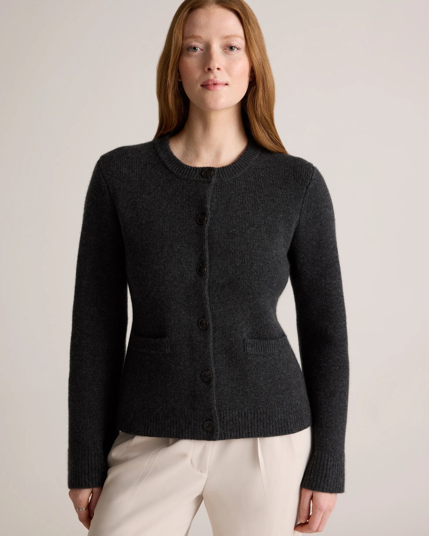 Mongolian Cashmere Structured Cardigan - XS / Oatmeal