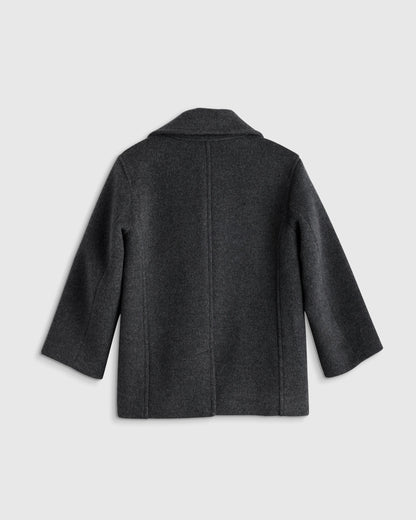 Boys Wool Cashmere Peacoat - 2T / Heather Charcoal