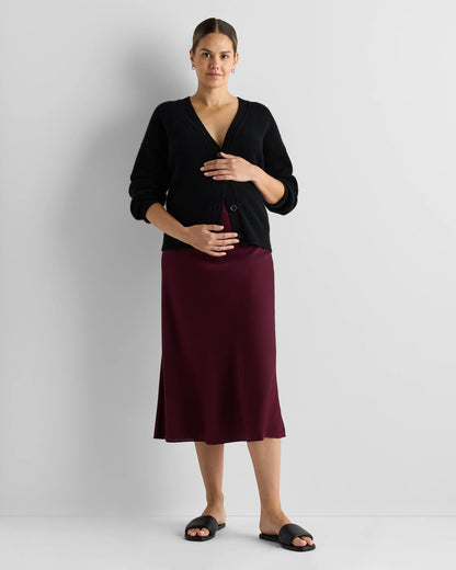Washable Stretch Silk Maternity Skirt - XS / Vintage Pink
