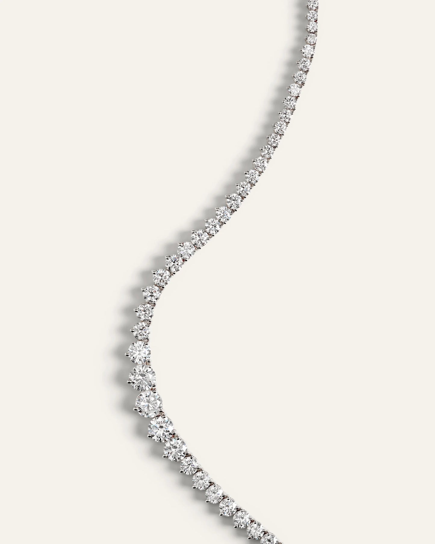 14K Gold Lab Grown Diamond Graduated Tennis Necklace - 10ctw - One Size / Yellow Gold
