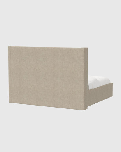 100% Linen Wingback Bed - Full / Canvas