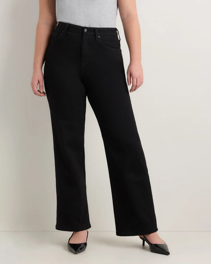 Curvy Bella Stretch Wide Leg Jeans - 24 / Black