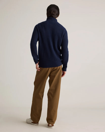Mongolian Cashmere Fisherman Full Zip Sweater - S / Teak