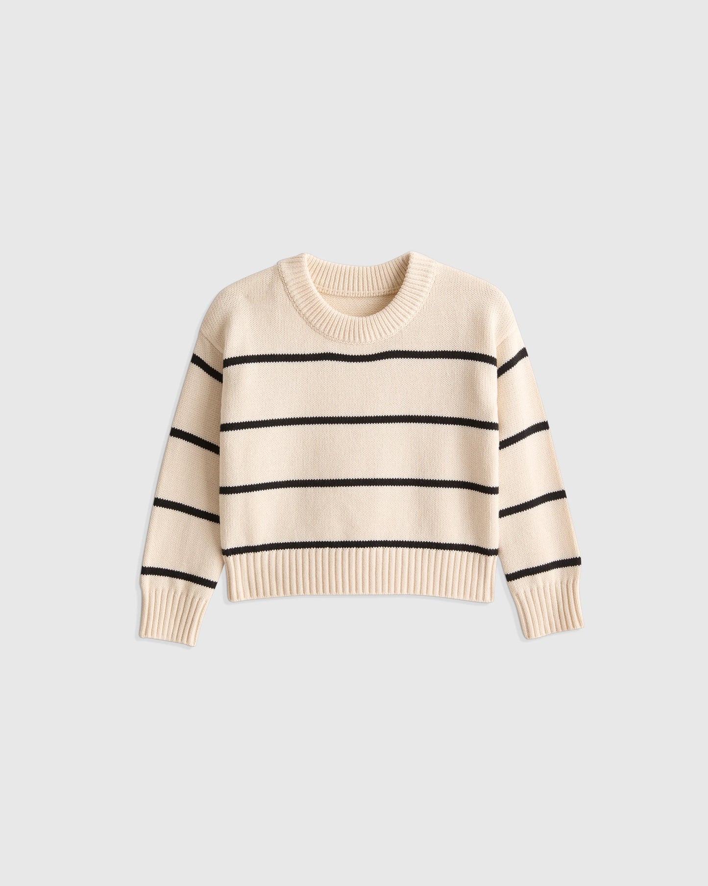 100% Organic Cotton Crewneck Sweater - 9-12M / Navy/White