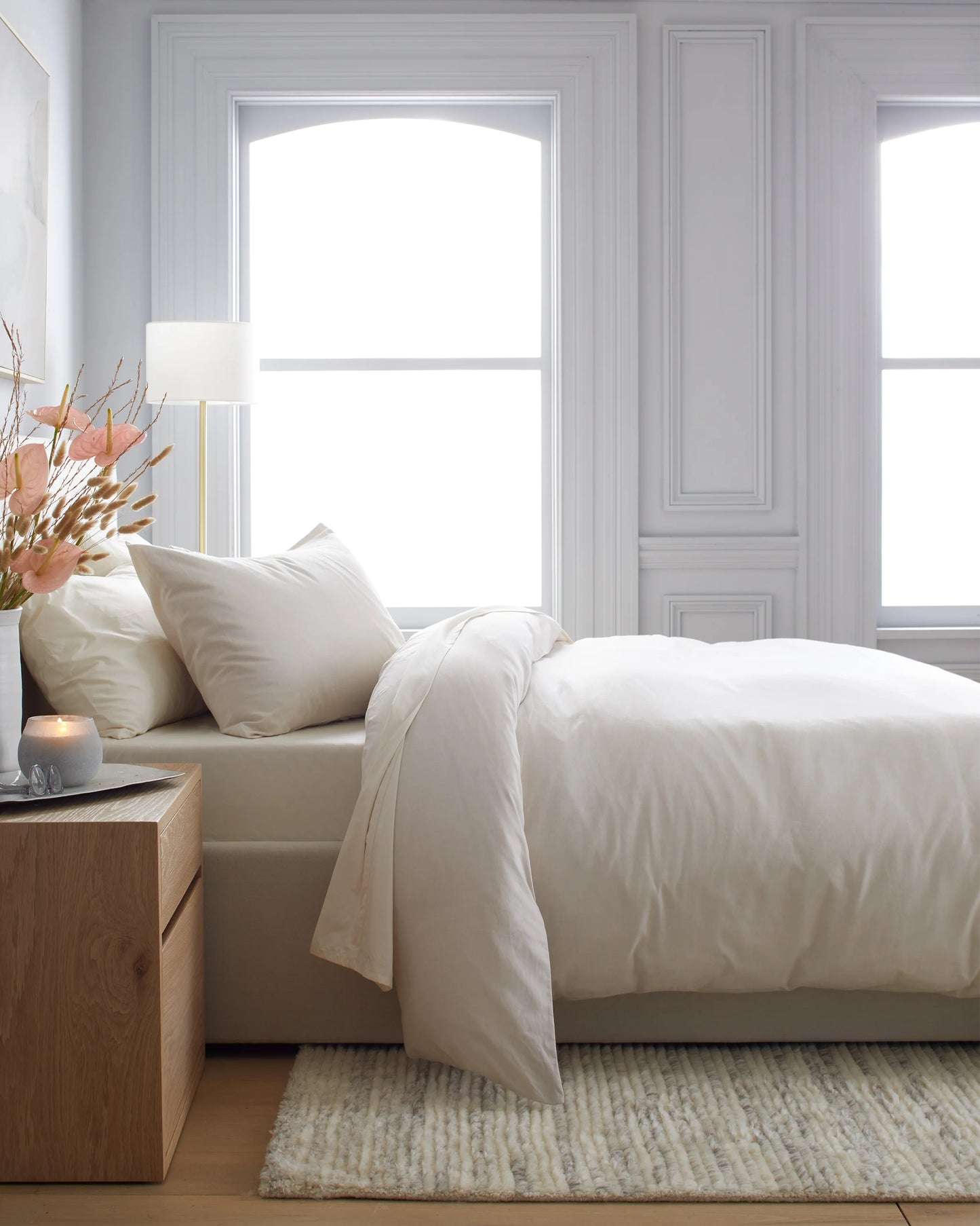 Mongolian Cashmere Cotton Duvet Cover Set - Twin / Natural