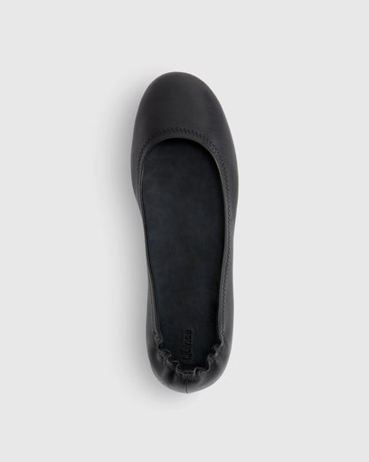 Italian Leather On-The-Go Ballet Flat - 5 / Cognac