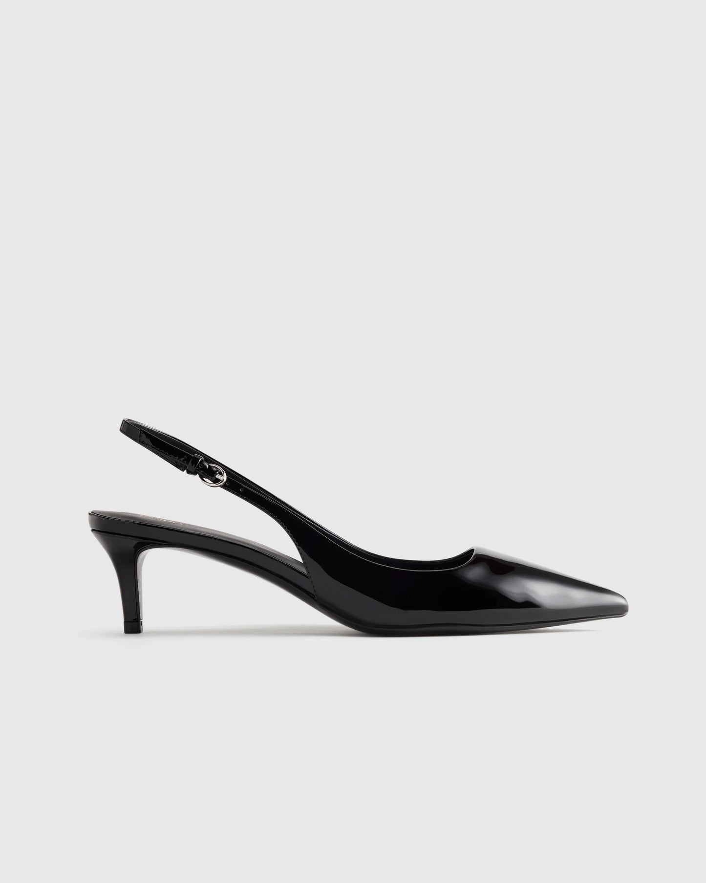 Italian Leather 55mm Slingback Pump - 5 / Black Patent