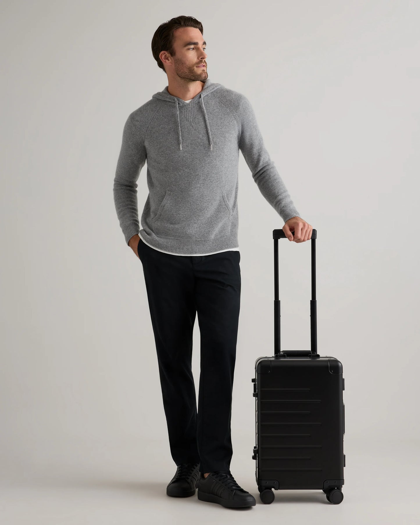 Aluminum Carry-On Suitcase - One Size / Black