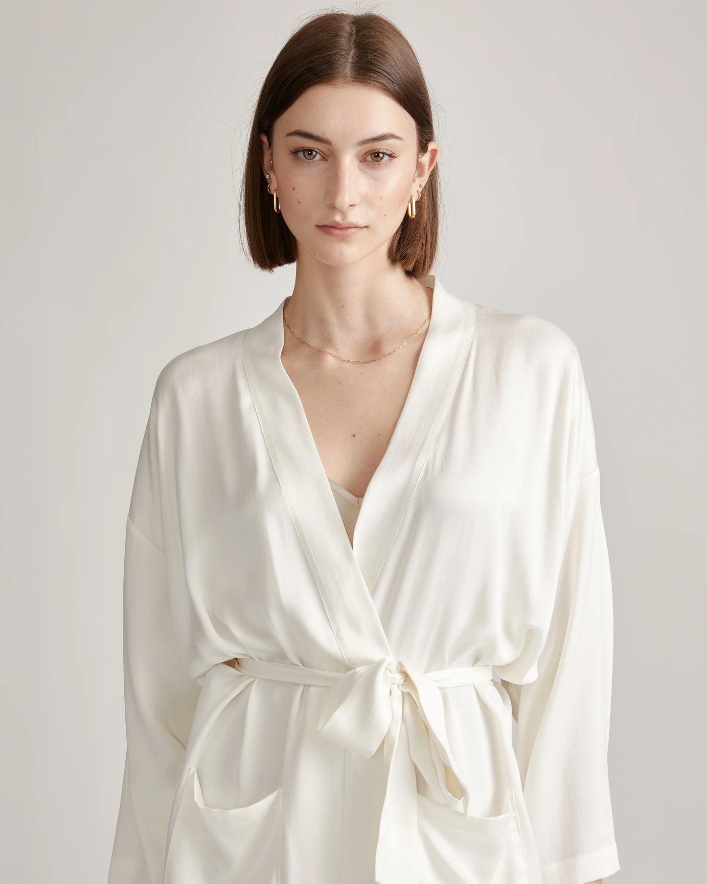 100% Washable Silk Robe - XS / Indigo