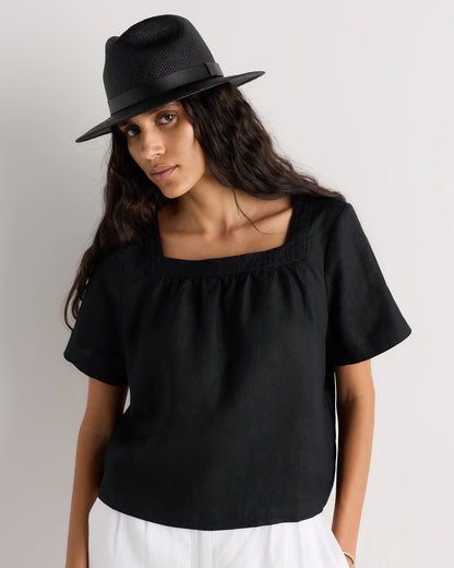 Toquilla Straw Panama Hat - S / Black