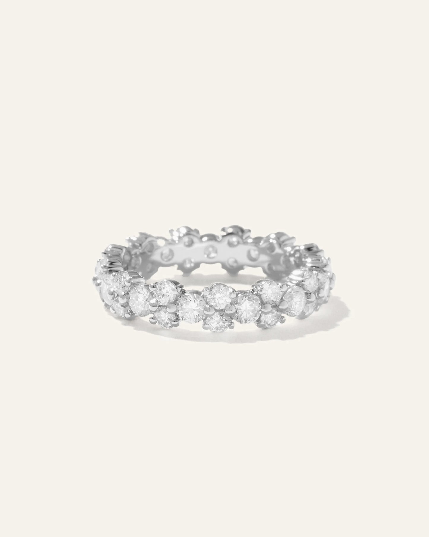 14K Gold Lab Grown Diamond Cluster Eternity Band - 5 / Yellow Gold