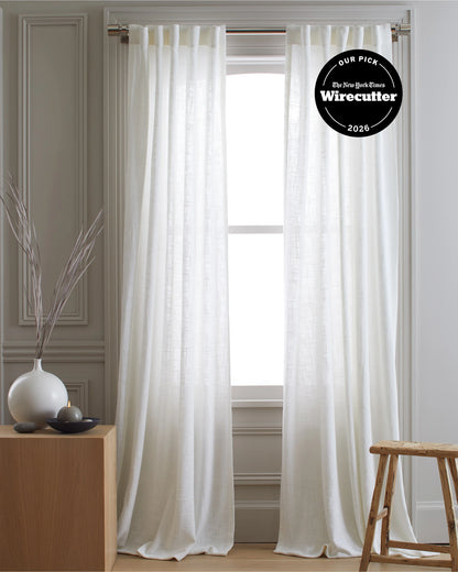 Cotton Sheer Curtain Set (Set of 2) - 48x84 / White