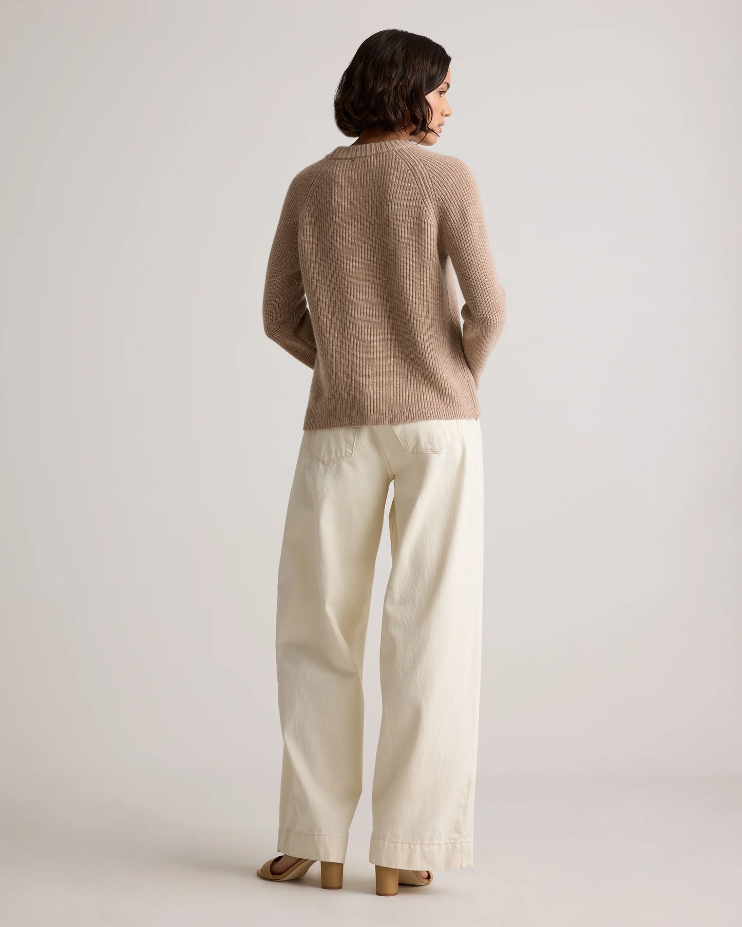 Mongolian Cashmere Fisherman Crewneck Sweater - XS / Teak