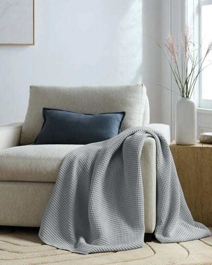 Organic Waffle Throw - 50x70 / Dried Sage