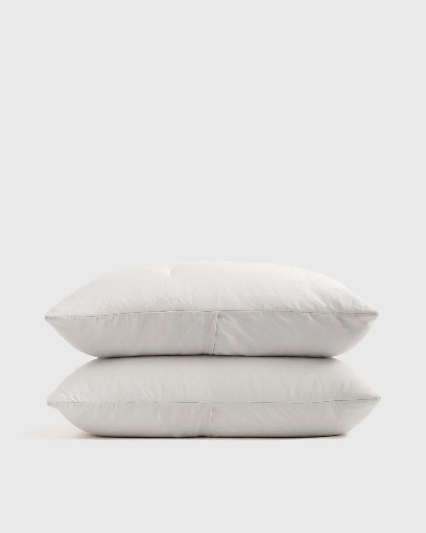 European Linen Essential Quilted Sham Set - Standard / Light Grey