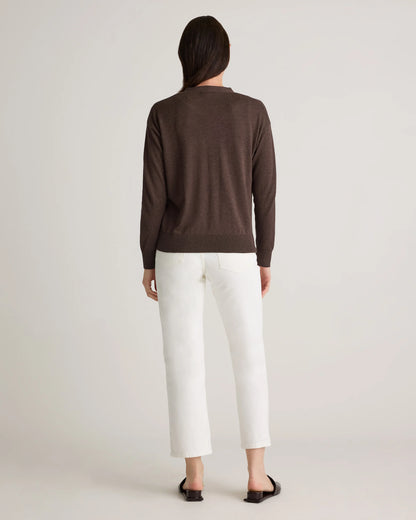 Lightweight Cotton Cashmere Cardigan - XS / Heather Oatmeal