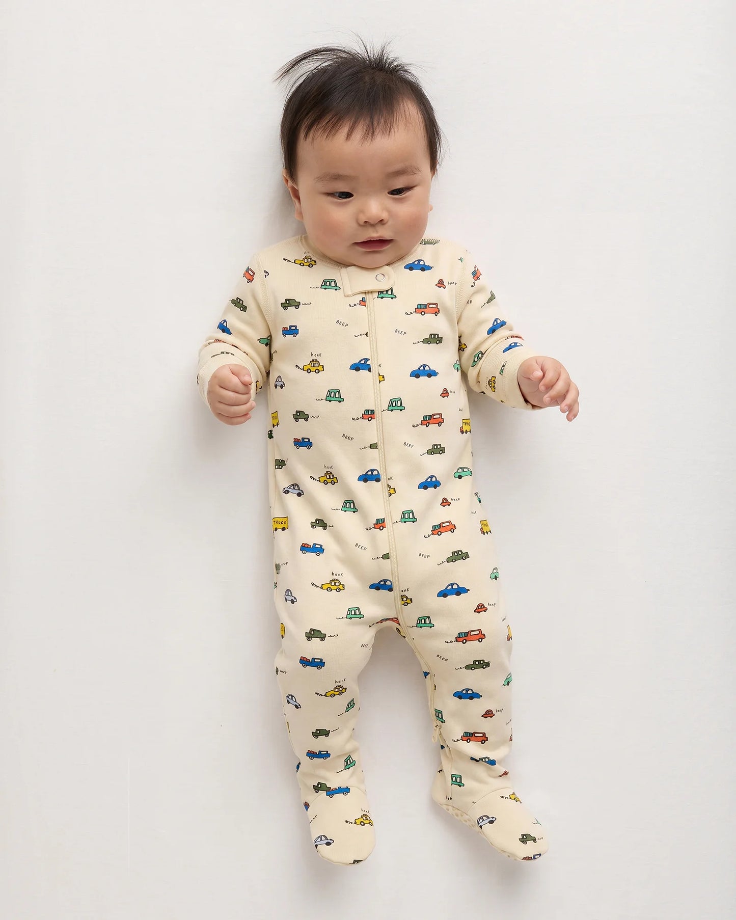 100% Organic Cotton Footie Pajama - 0-3M / Vehicles