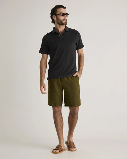 100% Organic Cotton Terry Towel Polo - S / Charcoal