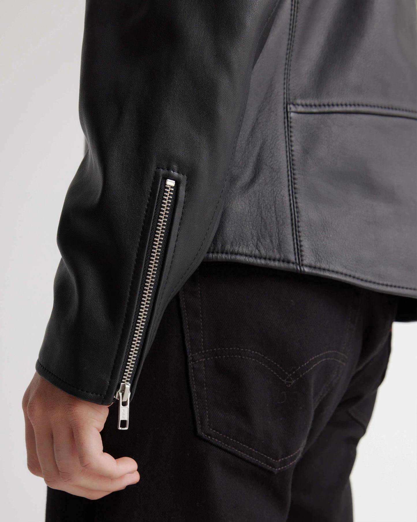 100% Leather Motorcycle Jacket - S / Black