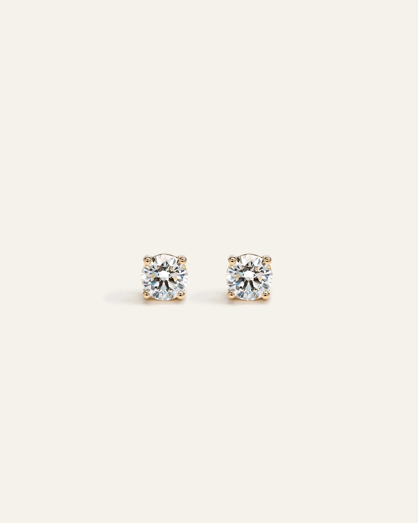 14k Gold Natural Diamond Solitaire Studs - 0.50ctw - One Size / Yellow Gold