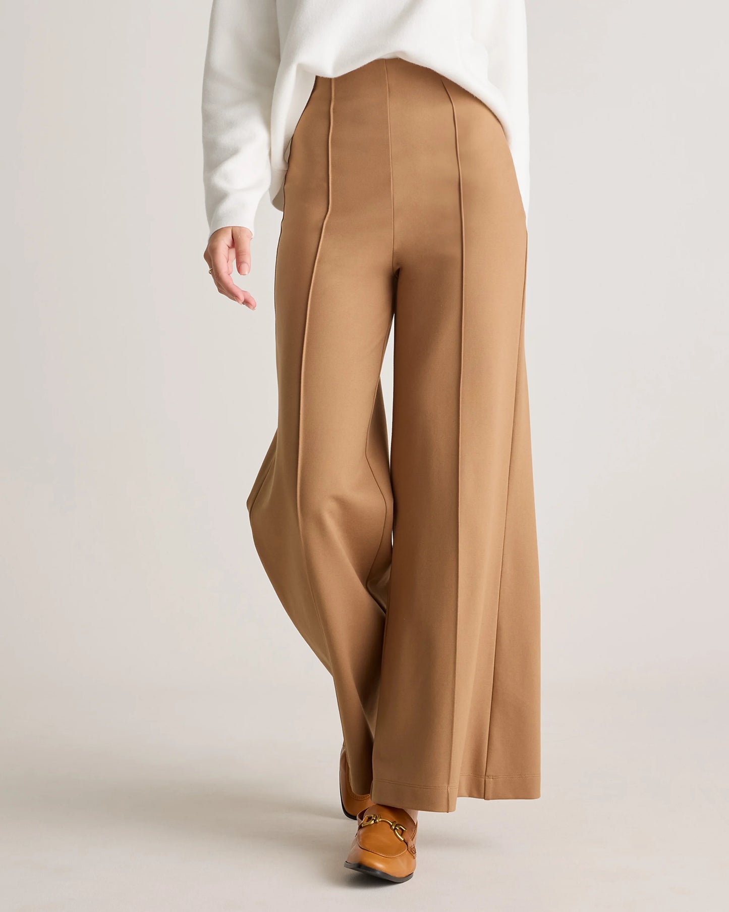 Ultra-Stretch Ponte Super Wide Leg Pants - XS / Black