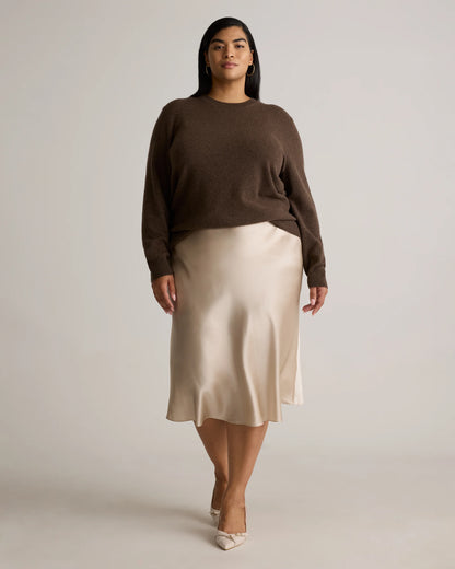 Mongolian Cashmere Crewneck Sweater - 1X / Pale Custard Yellow