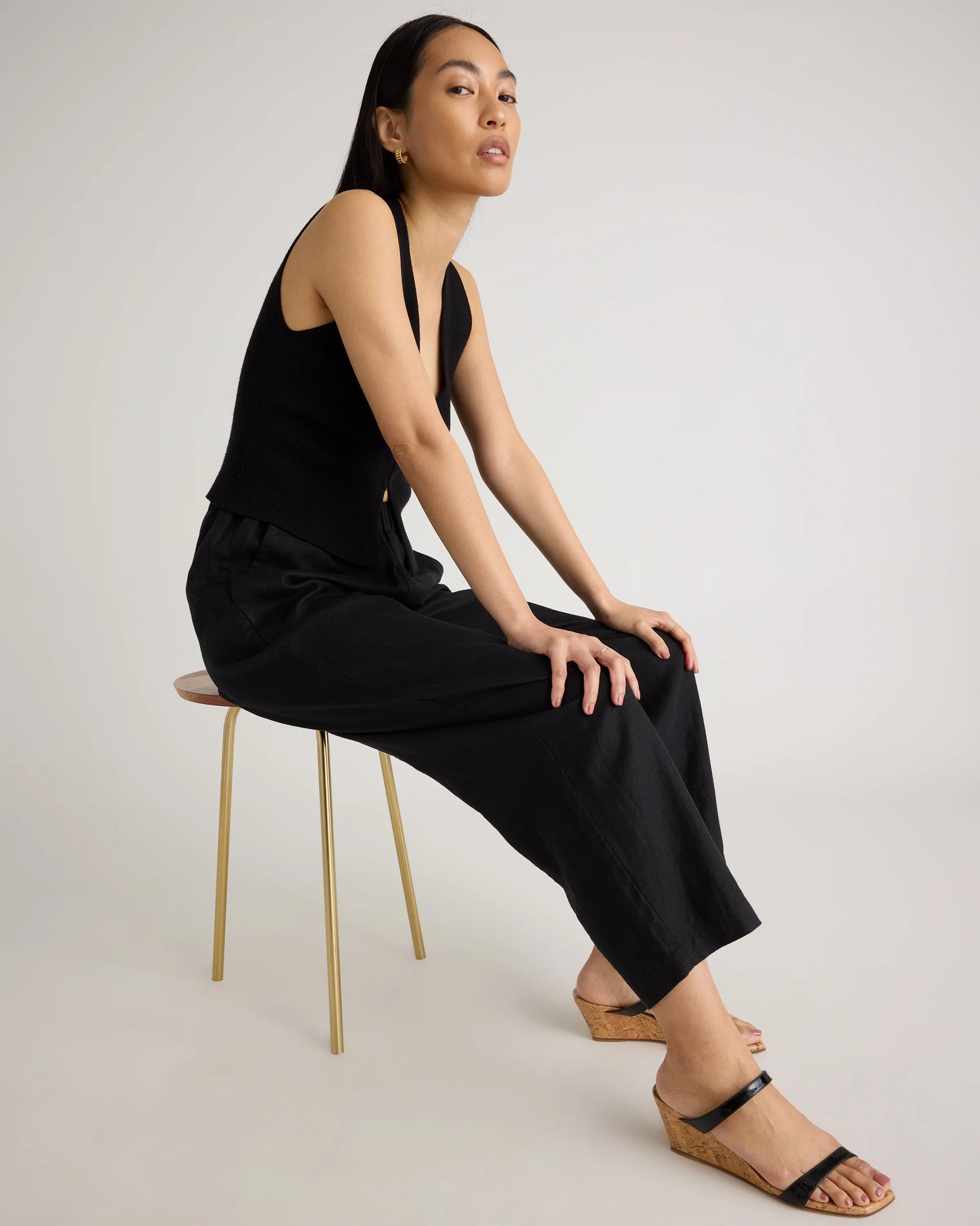100% European Linen Pants - XS / White