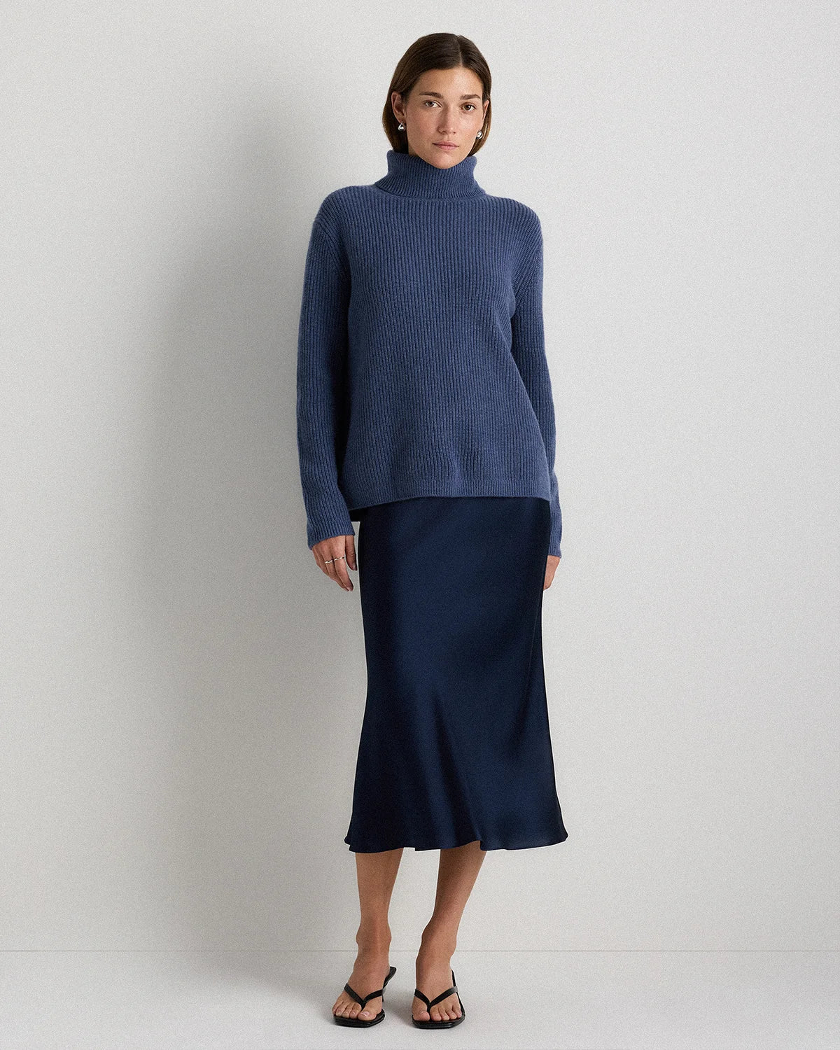 Mongolian Cashmere Fisherman Turtleneck Sweater - XS / Black