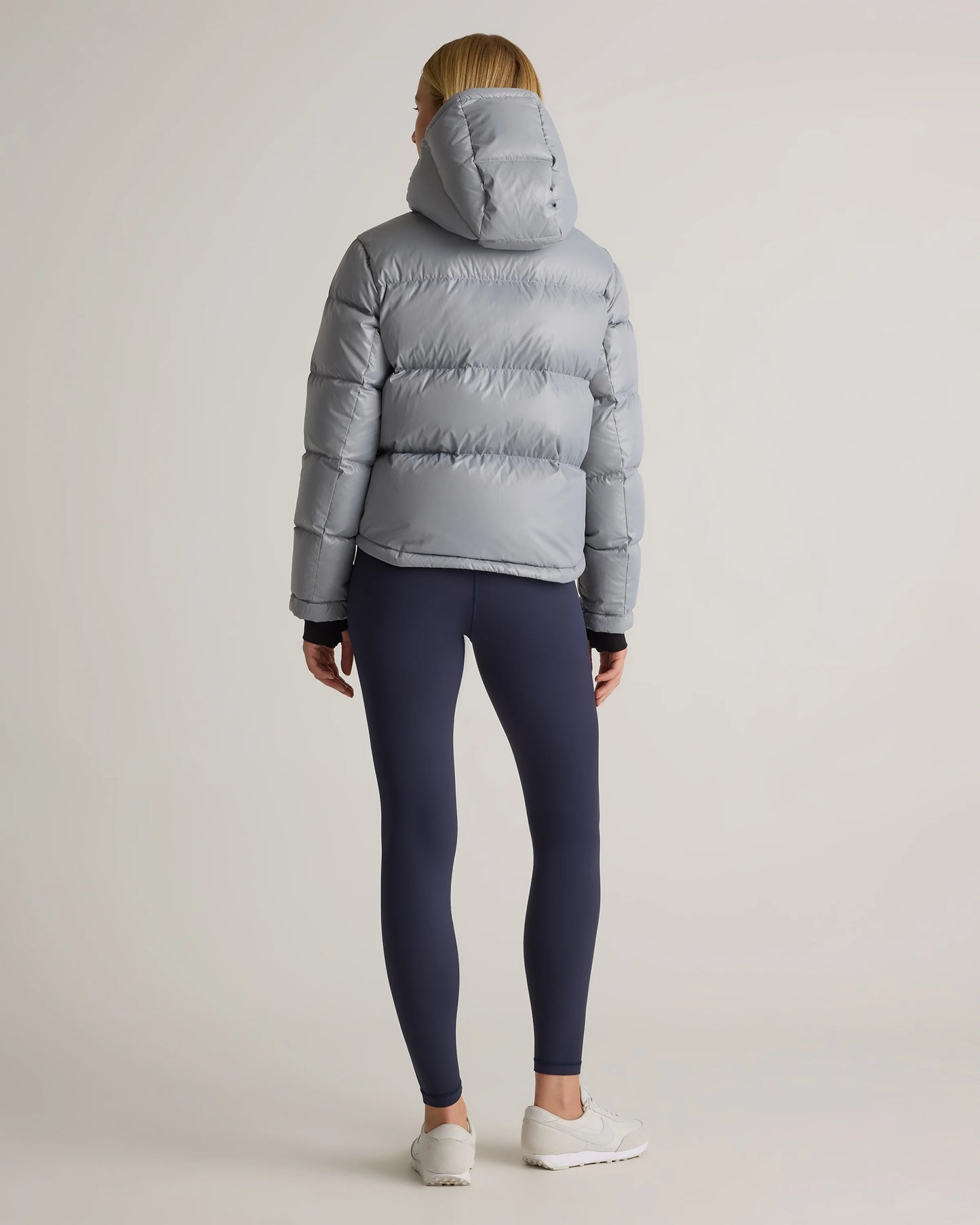 Responsible Down Cropped Puffer Jacket - XS / Shiny Black