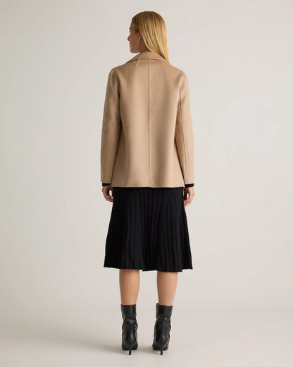 100% Mongolian Cashmere Double-Faced Open Blazer - XS / Camel