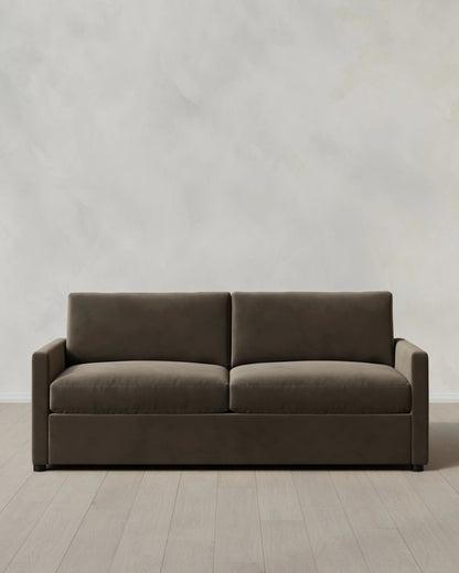 Brennan Sofa in Performance Velvet - 7ft / Taupe