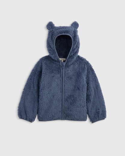 Recycled Sherpa Fleece Bear Hood Jacket - 2T / Ivory