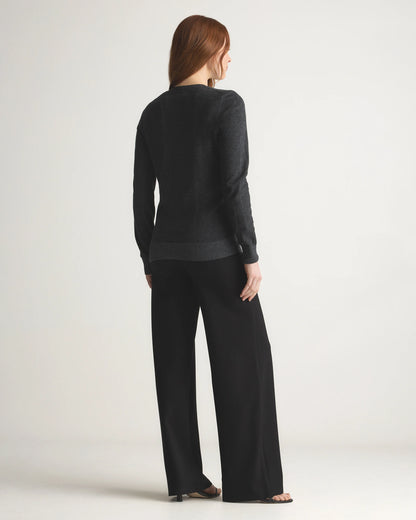 Lightweight Cotton Cashmere V-Neck Sweater - XS / Sugar Stone