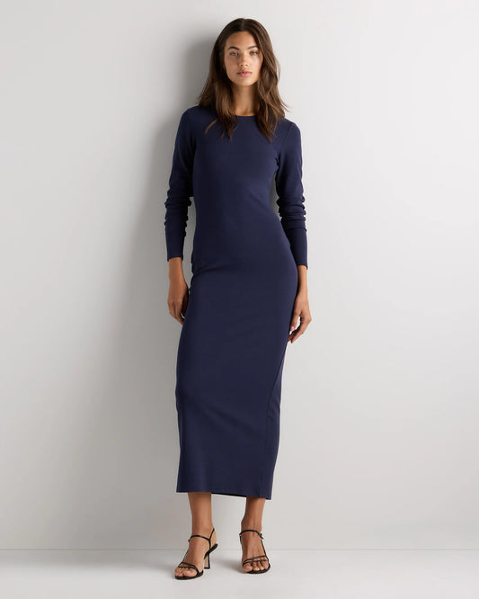 Long Sleeve Knit Maxi Dress - XS / Deep Navy