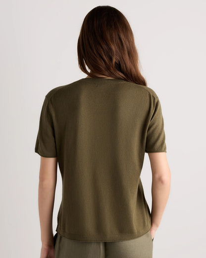 Lightweight Cotton Cashmere Relaxed Sweater Tee - XS / Sugar Stone
