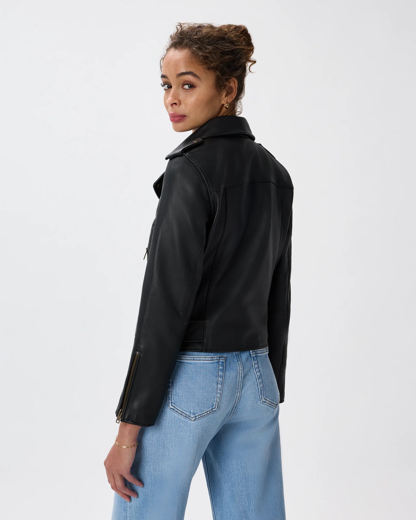 100% Leather Motorcycle Jacket - XS / Cognac