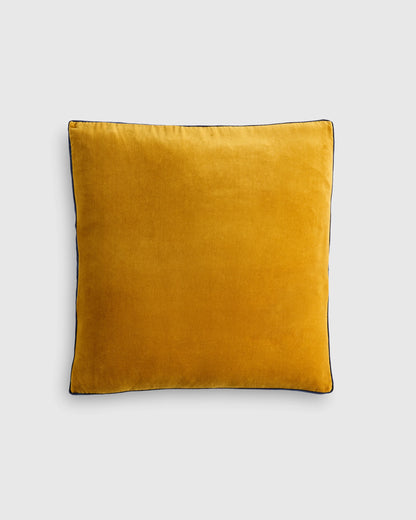 Contrast Velvet Edge Pillow Cover - 20x20 / Taupe/Espresso