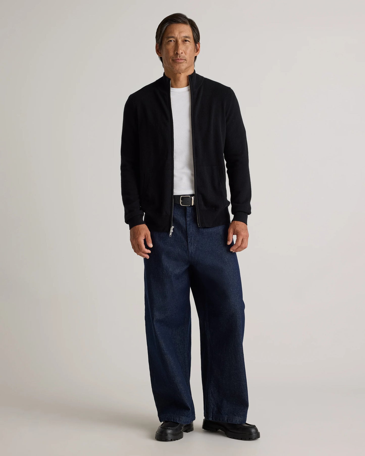 Mongolian Cashmere Full Zip Sweater - S / Teak