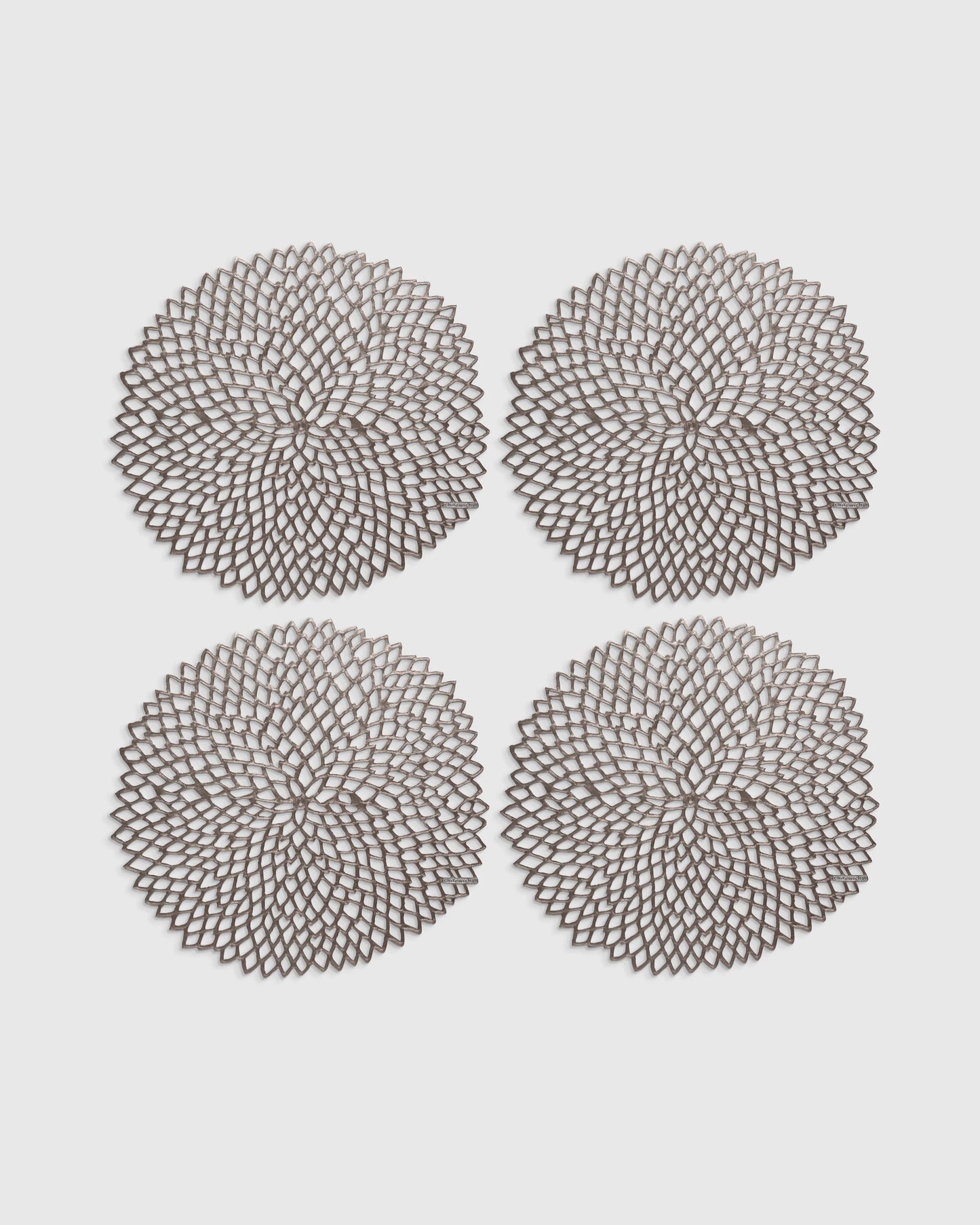 Pressed Dahlia Placemats, Set of 4 by Chilewich - One Size / Brass